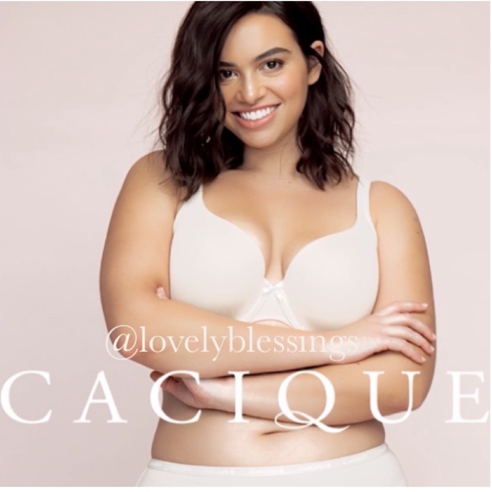 Cacique Lightly Lined T-shirt Bra by Lane Bryant White Size 44D